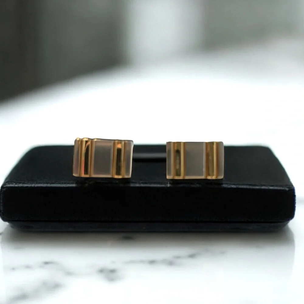 Two tone rectangle shaped cufflinks
